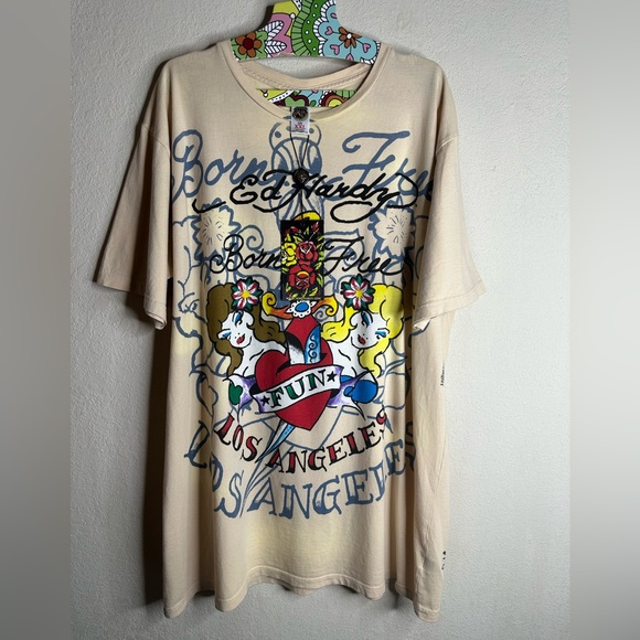 Ed Hardy by Christian Audigier Born Free Los Angeles tee XXL NWT - Picture 1 of 7